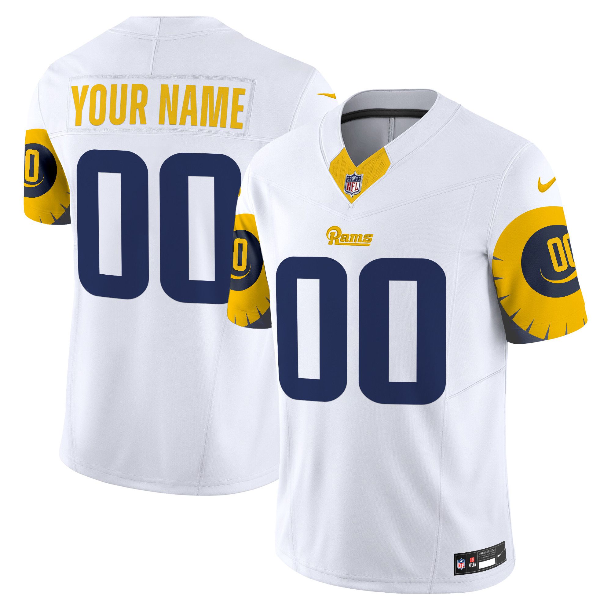 Men Los Angeles Rams White 2024 Nike Special Vapor Limited Custom NFL Jersey->customized nfl jersey->Custom Jersey